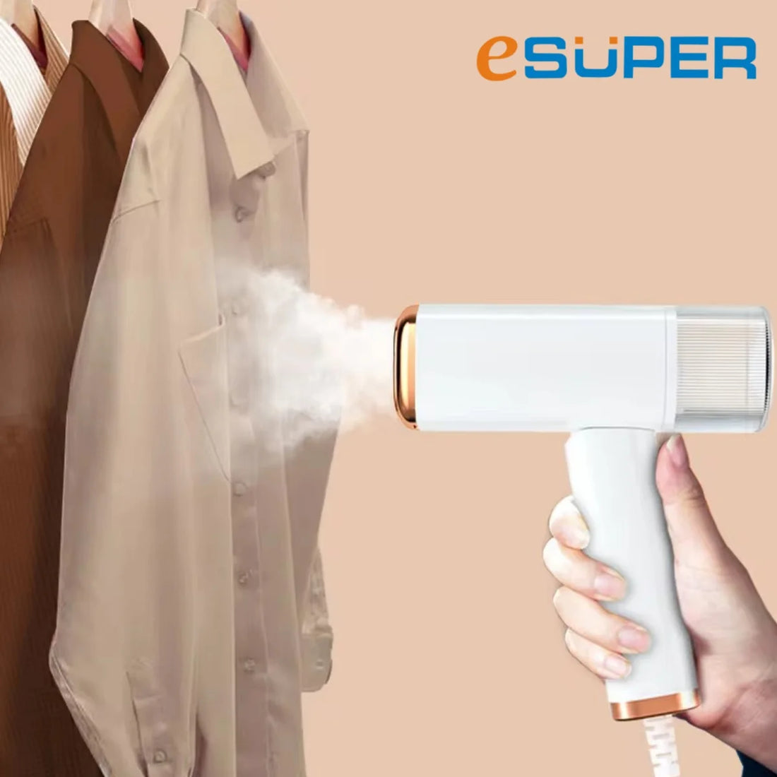 مكواة بخار محمولة ESUPER بقوة 1000 وات، قابلة للطي، مكواة بخار صغيرة معلقة، مكواة ملابس رطبة وجافة للاستخدام المنزلي والسفر